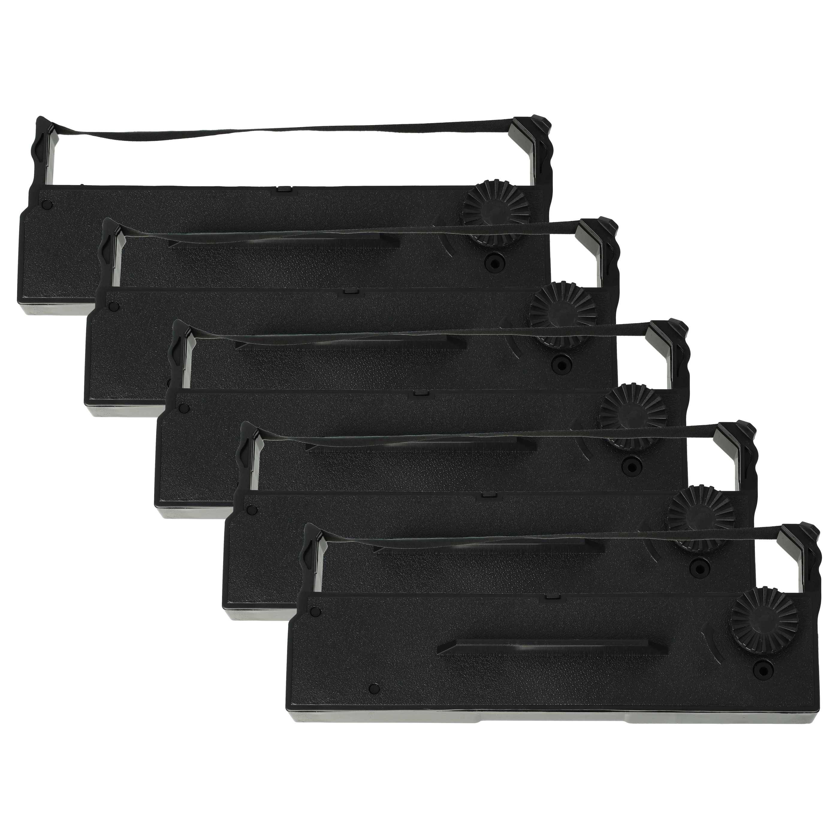 vhbw 5x Farbband Schriftband kompatibel mit Omron ECR 22, ECR 112, ECR 66, ECR 44, RP 40, SP 50 Nadeldrucker, Bondrucker - Schwarz