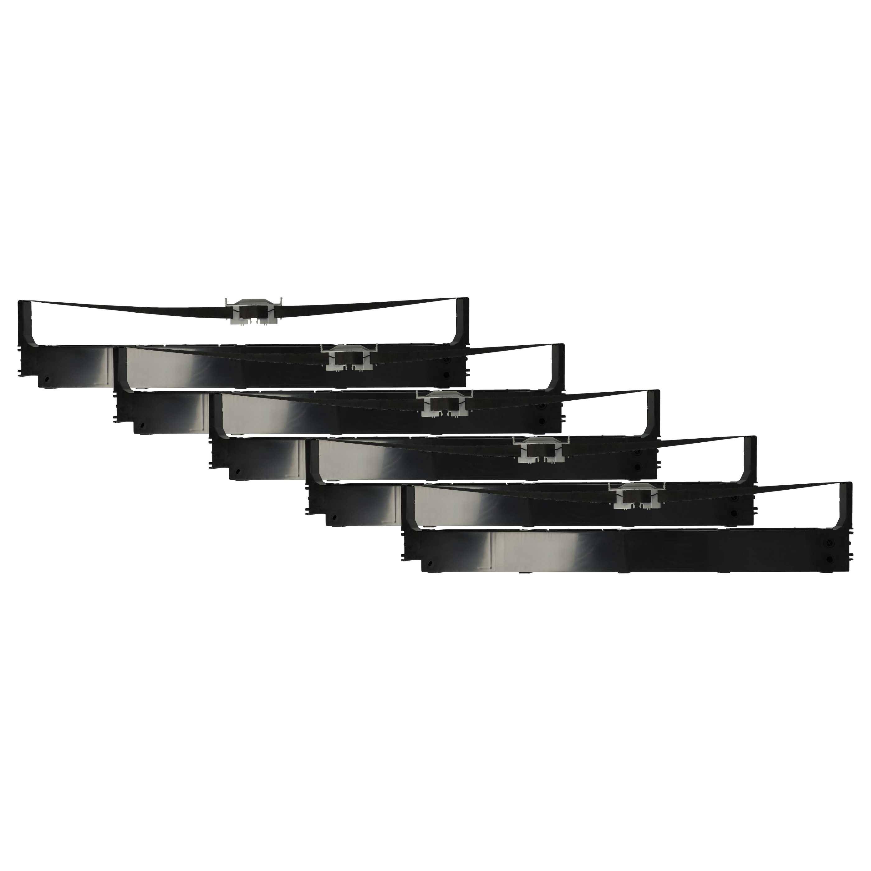 vhbw 5x Farbband Schriftband kompatibel mit OKI Microline ML-5621 | ML-5721, ML-5761, ML-5791 Nadeldrucker, Bondrucker - Schwarz