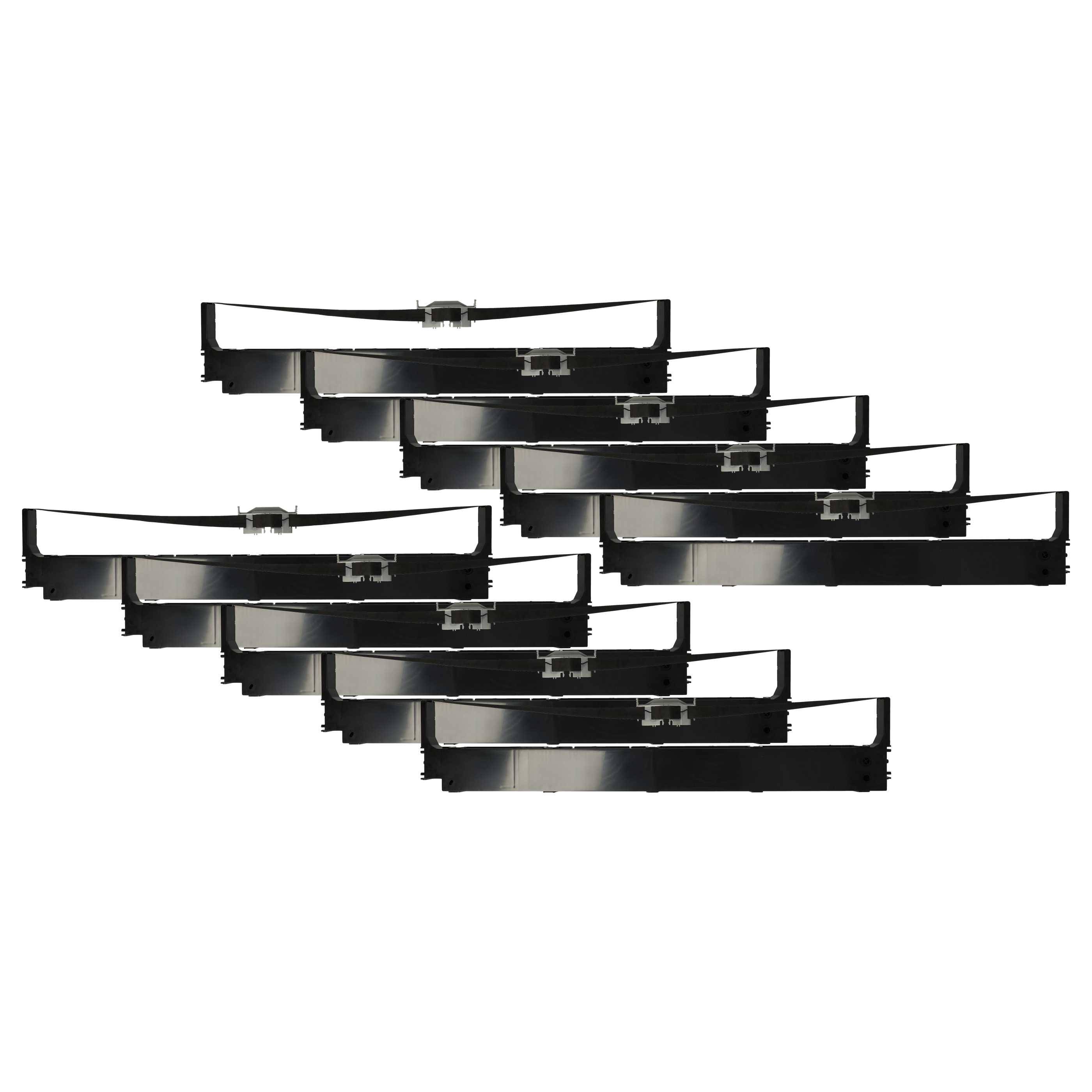 vhbw 10x Farbband Schriftband kompatibel mit OKI Microline ML-5621 | ML-5721, ML-5761, ML-5791 Nadeldrucker, Bondrucker - Schwarz
