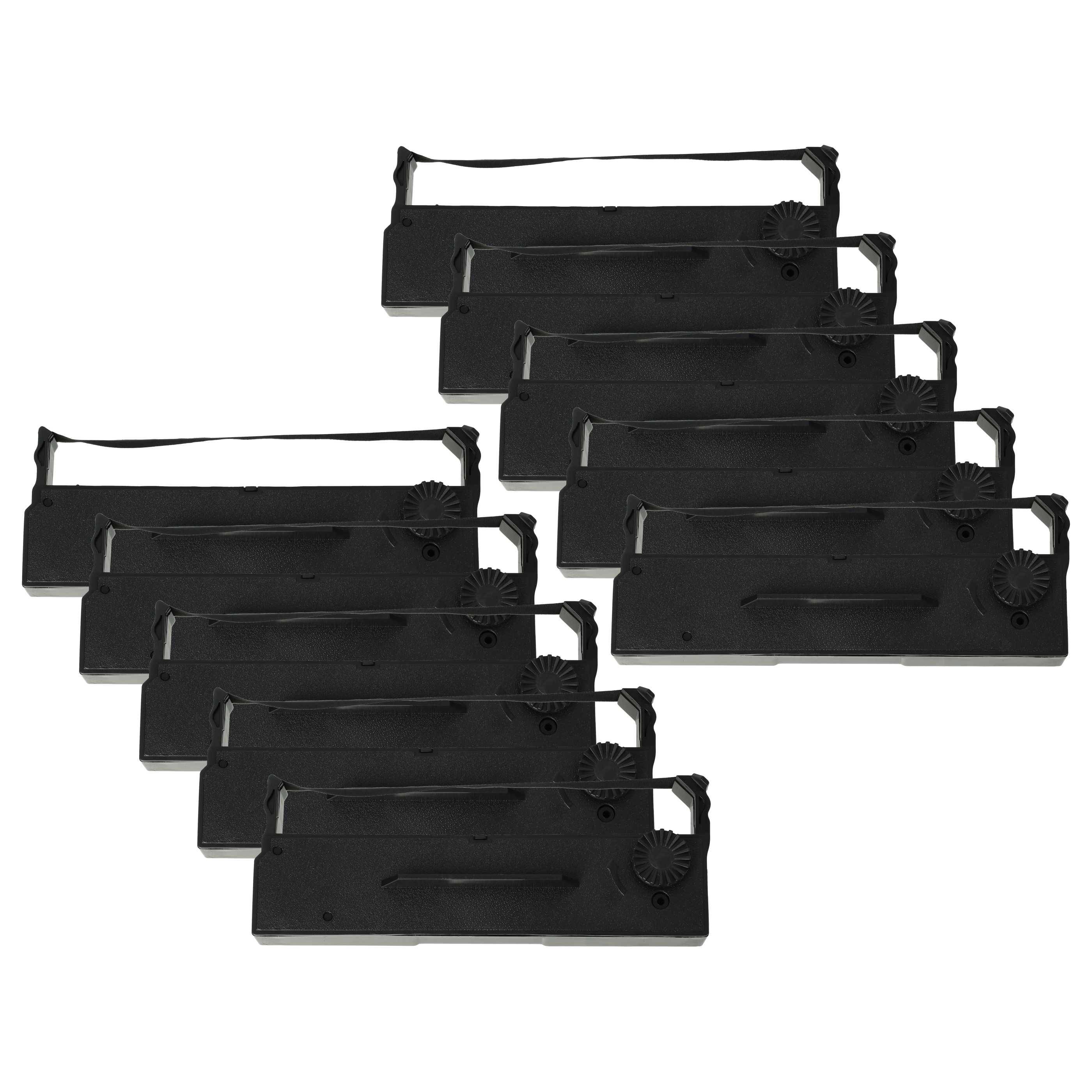 vhbw 10x Farbband Schriftband kompatibel mit Fujitsu G 5840, SG 840 SLIP PTR, GS 800 SLIP PTR, G 5800 Nadeldrucker, Bondrucker - Schwarz