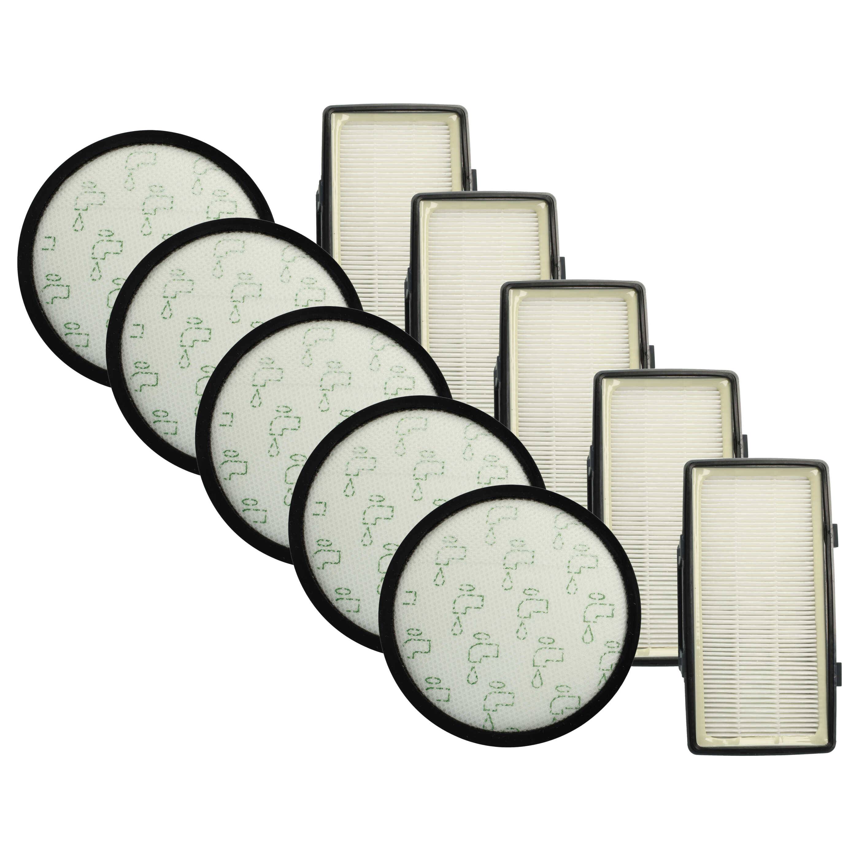 vhbw 5x Vormotor-Filter, 5x Abluft / EPA-Filter kompatibel mit Rowenta X-Trem Power Cyclonic RO6943EA, RO6950EA, RO6941EA Staubsauger