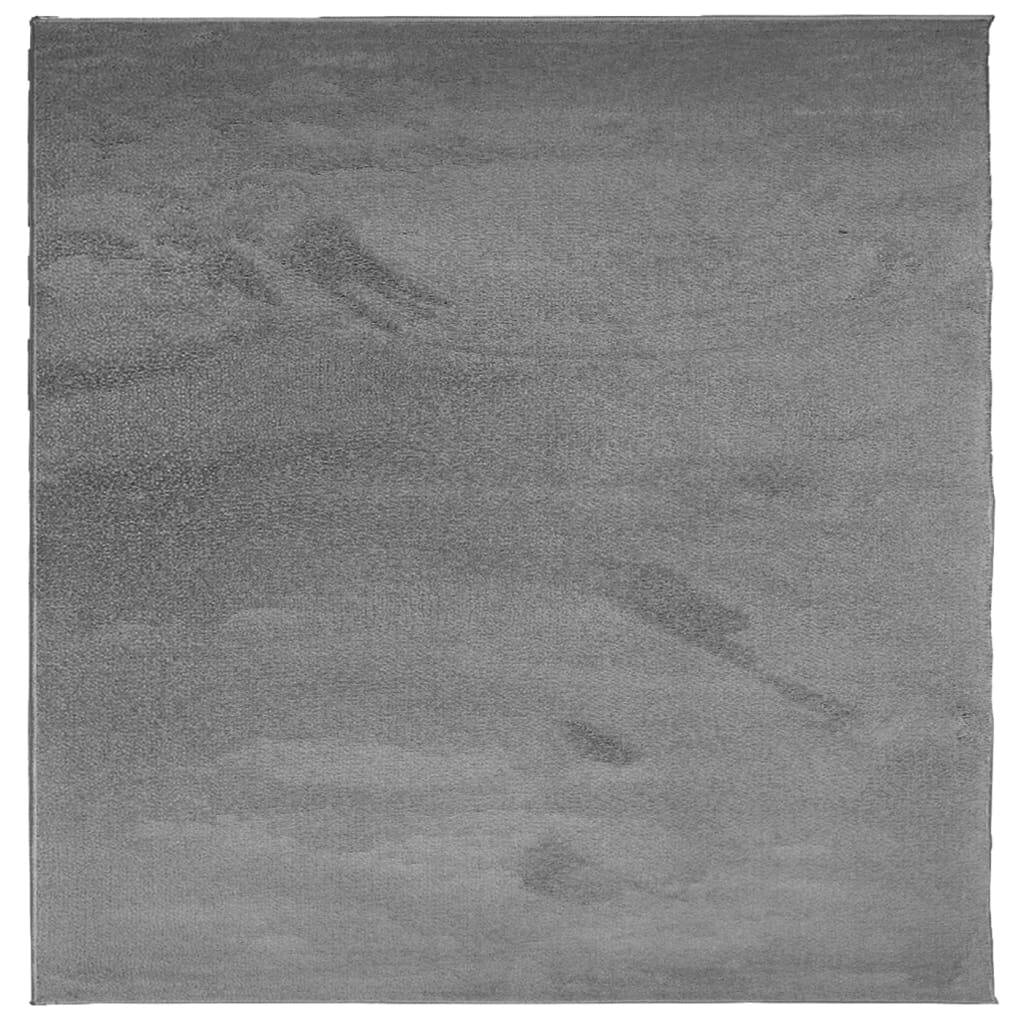 vidaXL Teppich OVIEDO Kurzflor Anthrazit 120x120 cm