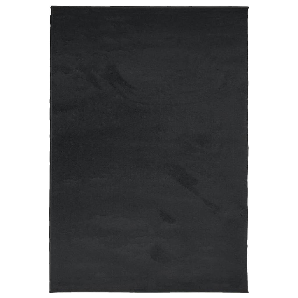 vidaXL Teppich OVIEDO Kurzflor Schwarz 160x230 cm
