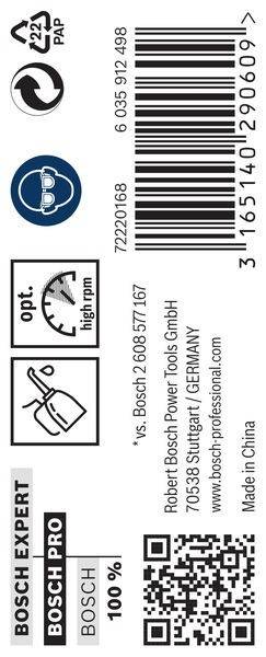 Eine Anzeige mit einem Drehzahlmesser, bei dem 'opt.' die optimale Drehzahl kennzeichnet, sowie ein Bild einer Ölkanne. Herstellerangaben: Bosch Power Tools GmbH.