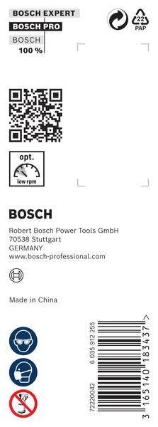 Bosch' Logo mit Kontaktdetails für Robert Bosch Power Tools GmbH, ansässig in Stuttgart, Deutschland. Website-Link bereitgestellt.