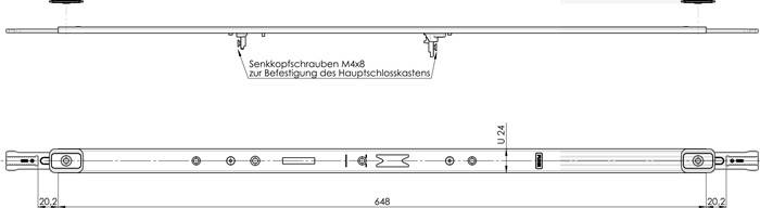 U-Stulp Multisafe 855R U-St.24mm L.648mm Oberfläche verzinkt/Fuhrsilber STA FUHR