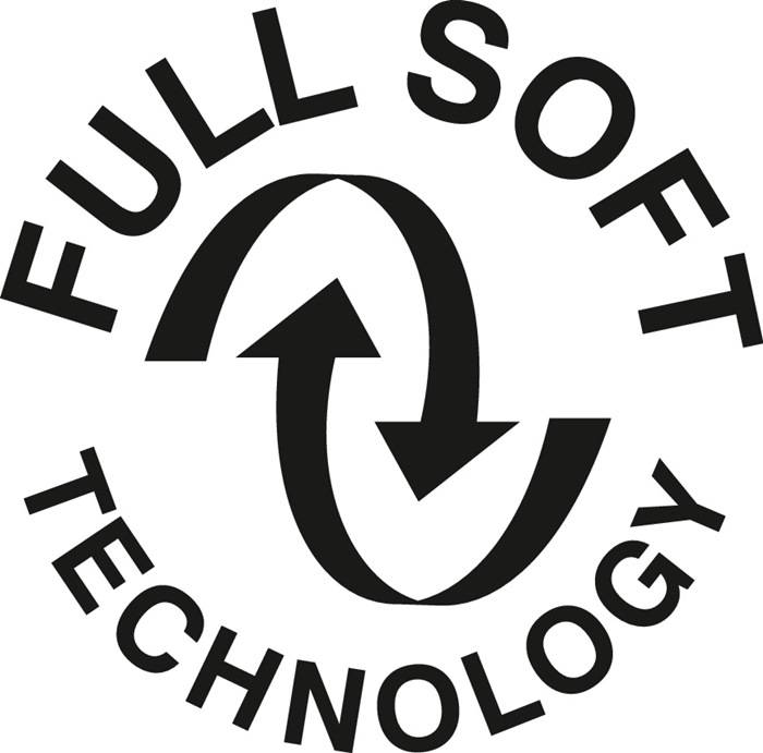 Logo von 'Full Soft Technology' mit zwei geschwungenen Pfeilen, die ein Recycling-Symbol bilden, umgeben vom Unternehmensnamen in einer kreisförmigen Anordnung.