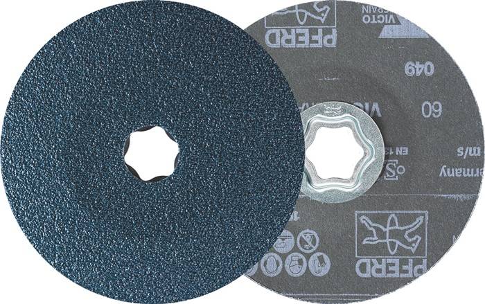 Fiberscheibe Combiclick VICTOGRAIN D.125mm K.60 Stahl,Guss,Aluminium/NE-Metall