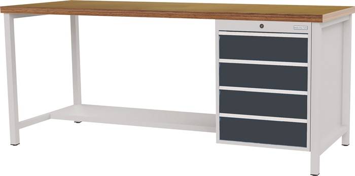 Werkbank grau lichtgrau B1500xH859xT750mm lichtgrau grau 4 Schubl.BEDRUNKA+HIRTH