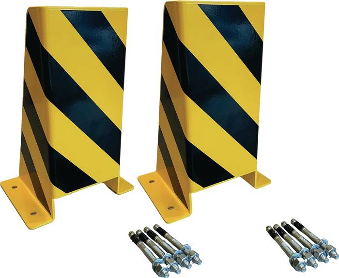 Schutzecke H400xL160/200mm U-Form Stahlbl.schwarz/gelb VE=2 St.GEWA