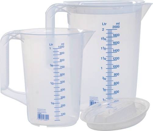 Messkannenset 1x 1000,1x 2000ml PP transp.D151xH205mm Griff geschl.HÜNERSDORFF
