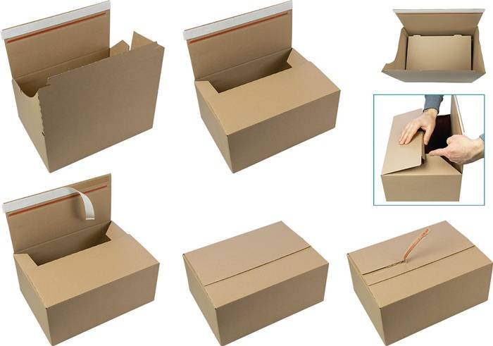 Automatikkarton Wellpappe L237xB140xH147mm einwellig braun