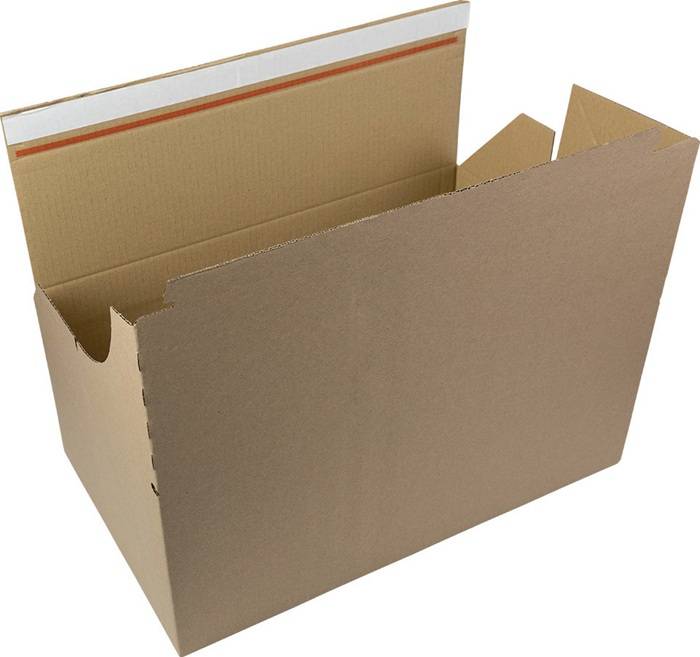 Automatikkarton Wellpappe L420xB290xH190mm einwellig braun