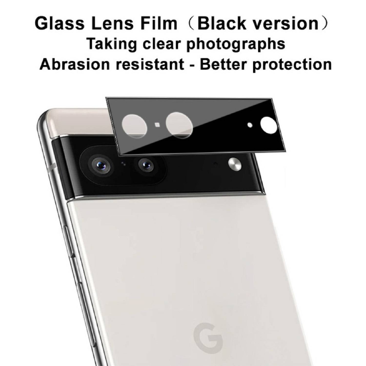 5x Kamera 9H Panzerhartglas für Google Pixel 6a 3D KLAR Schwarzes ECHTES TEMPERED Panzerglas Kameraglas Kamerhartglas Kameraschutzglas Schutzglas