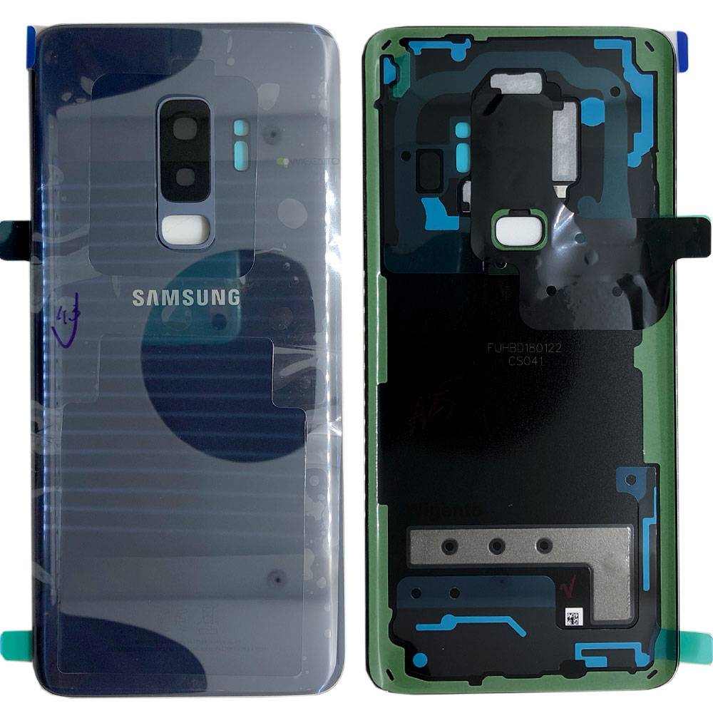Samsung GH82-15652D Akkudeckel Deckel für Galaxy S9 Plus G965F + Klebepad Coral Blue Blau Neu