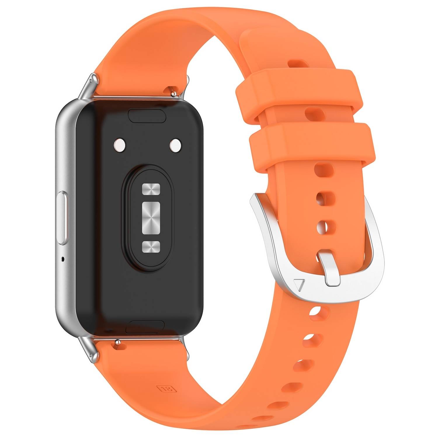 Für Samsung Galaxy Fit 3 hochwertiges Silikon Armband Metall Connector Orange