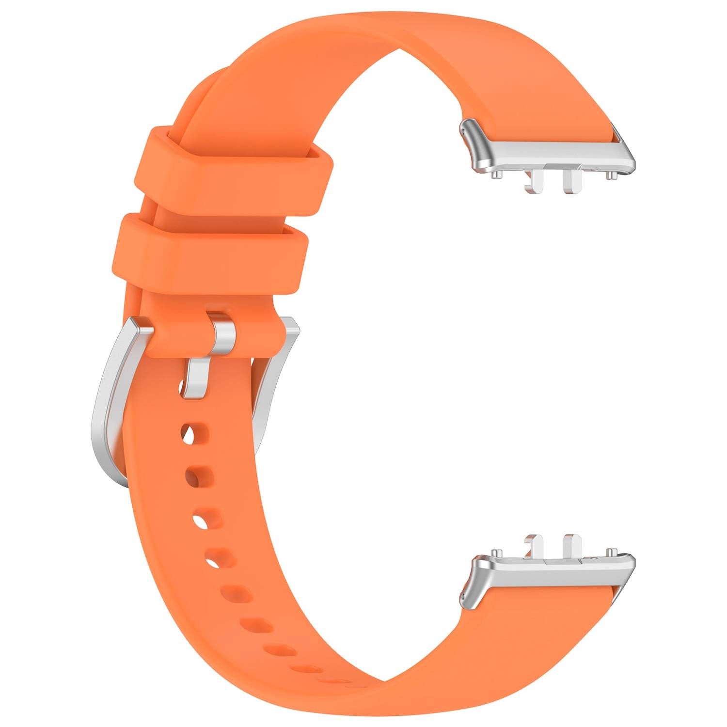 Für Samsung Galaxy Fit 3 hochwertiges Silikon Armband Metall Connector Orange