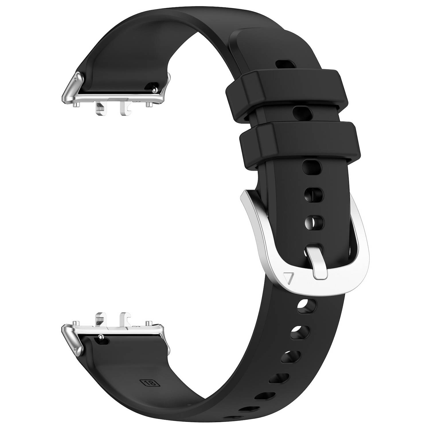 Für Samsung Galaxy Fit 3 hochwertiges Silikon Armband Metall Connector Schwarz
