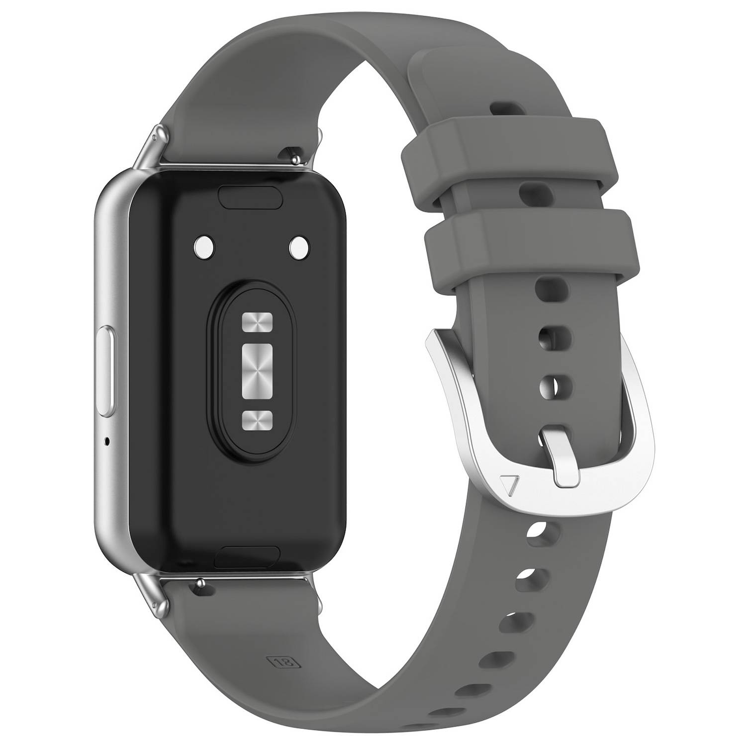 Für Samsung Galaxy Fit 3 hochwertiges Silikon Armband Metall Connector Grau