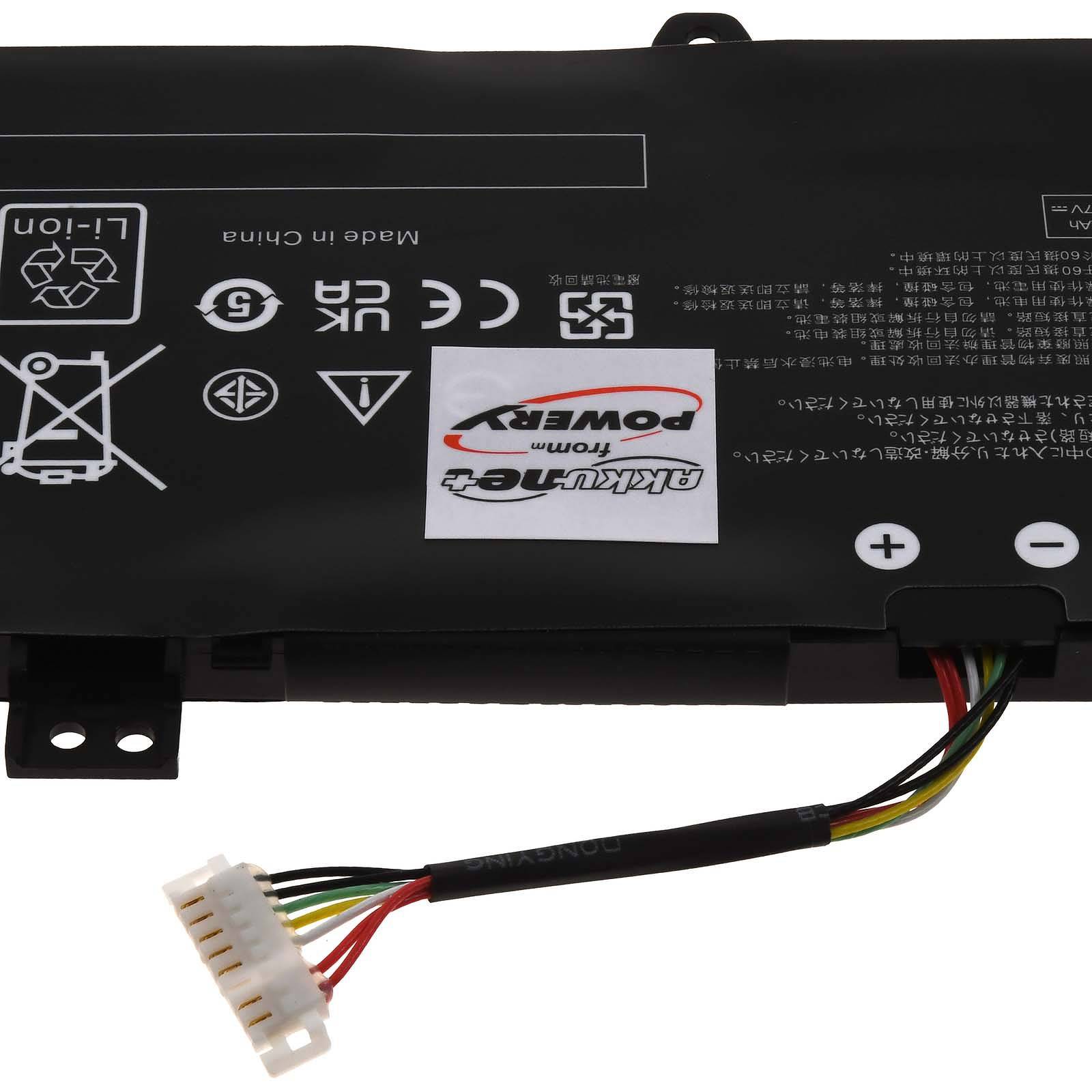 Powery Akku für Asus V4000D Laptop, 7,6V, Li-Polymer