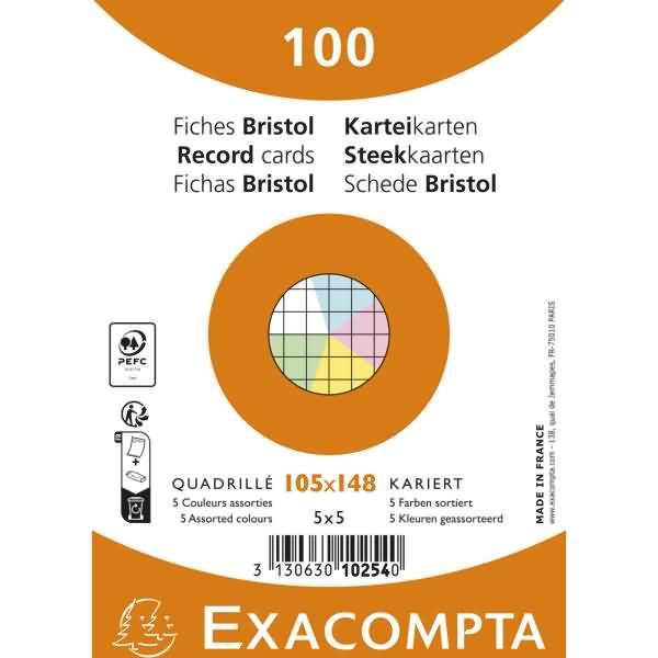 Karteikarte 10254E A6 kariert sortiert 100 Stück