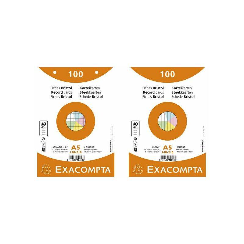 EXACOMPTA Karteikarten, DIN A5, liniert, gelb
