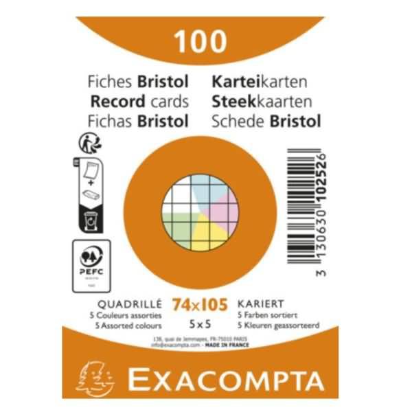 Karteikarte 10252E A7 kariert sortiert 100 Stück