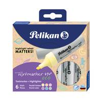 Pelikan Textmarker 490 eco, 6 Stück(e), Mehrfarbig, Meißel, Recycelbarer Kunststoff, Fett/Fein/Mittel, 1 mm