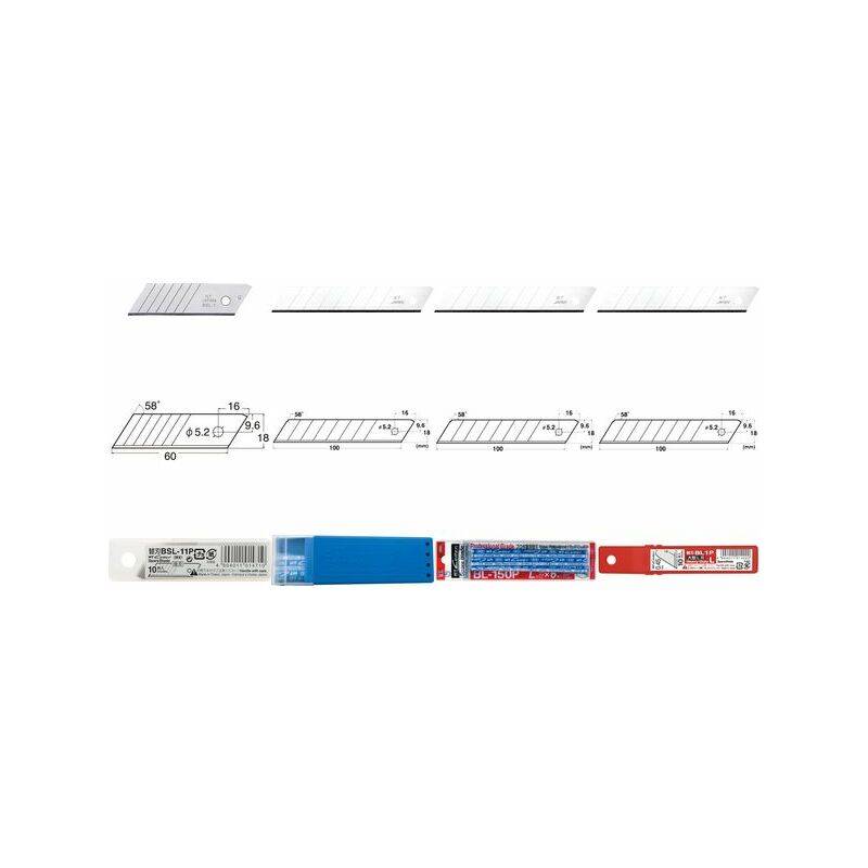 NT Cutter Ersatzklingen BL-2300, Breite: 18 mm, silber