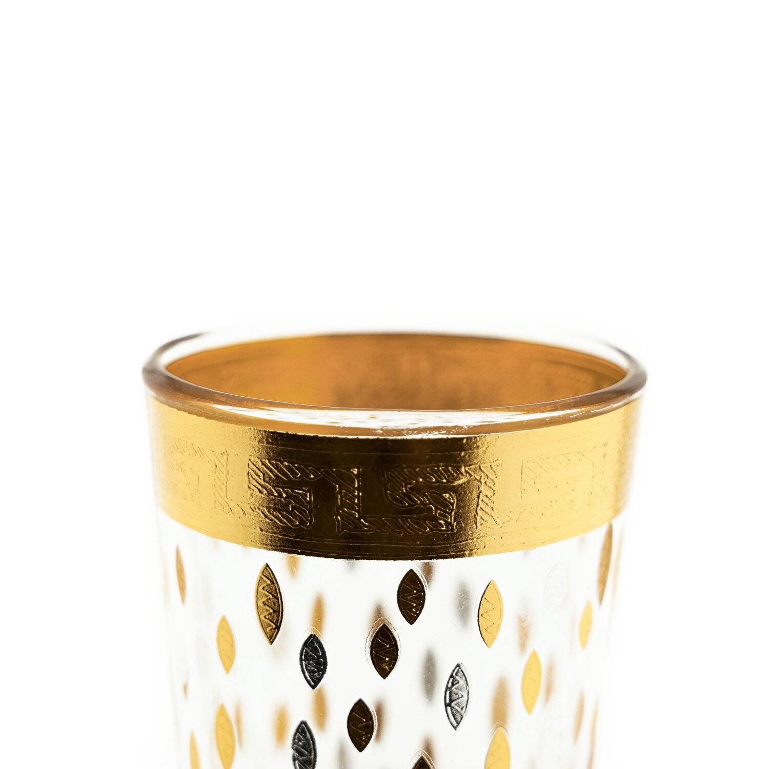 Almina 12 Tlg. Gläser-Set ca. 200 ml Transparent mit silbernen und goldenen Details Punktemotiv