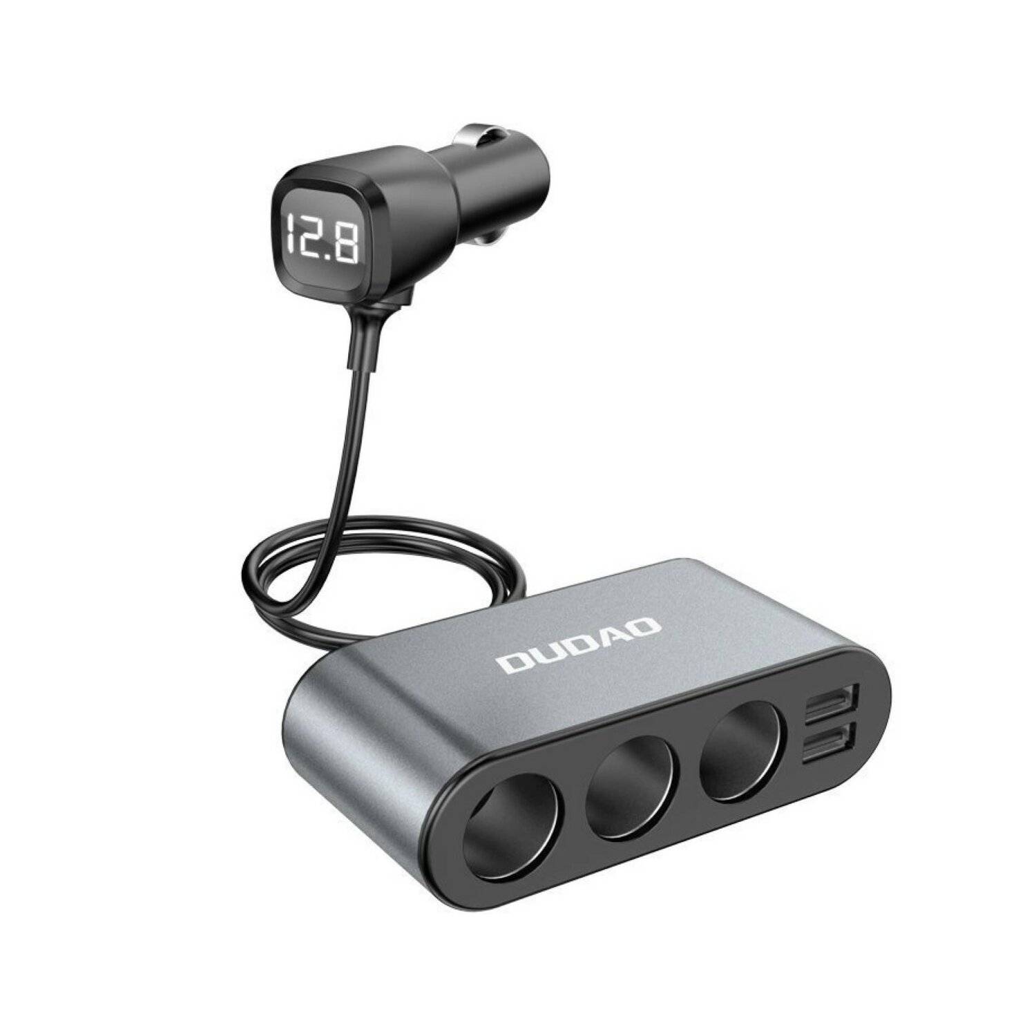 Dudao Autoladegerät 2x USB / 3x Zigarettenanzünder-Splitter schwarz (R1Pro schwarz)
