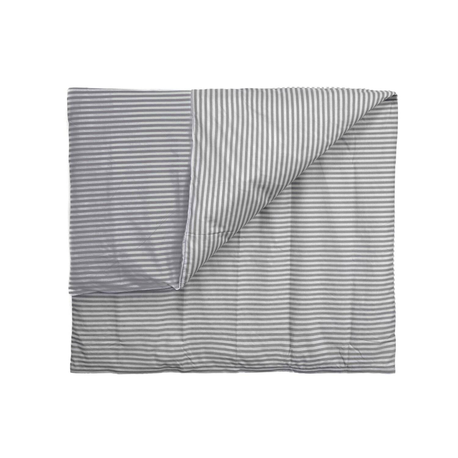 Gestreifte Bettwäsche mit Reißverschluss 135x200 cm, Kissenbezug 80x80 cm Grau