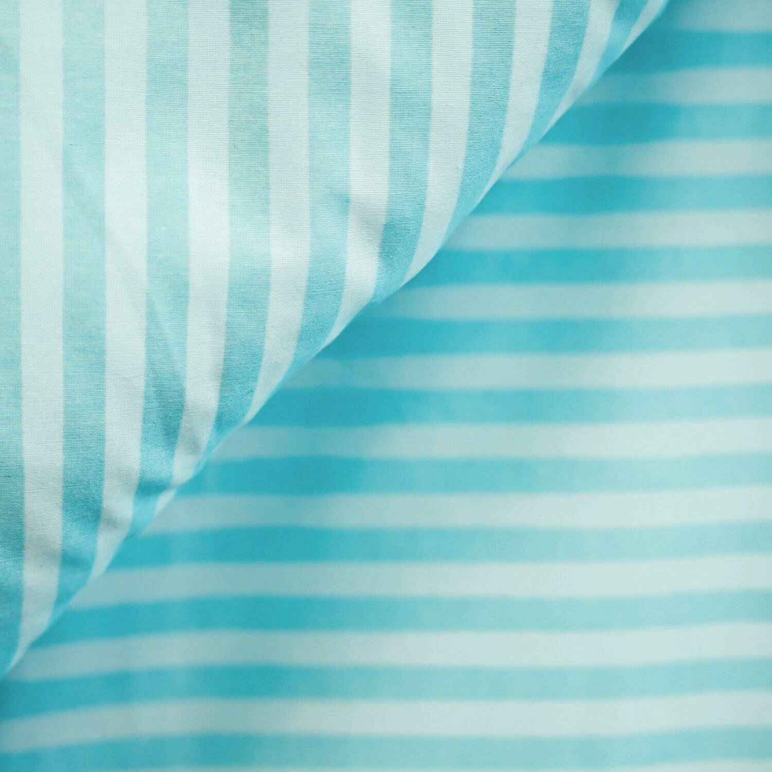 Gestreifte Bettwäsche mit Reißverschluss 155x220 cm, Kissenbezug 80x80 cm Petrol