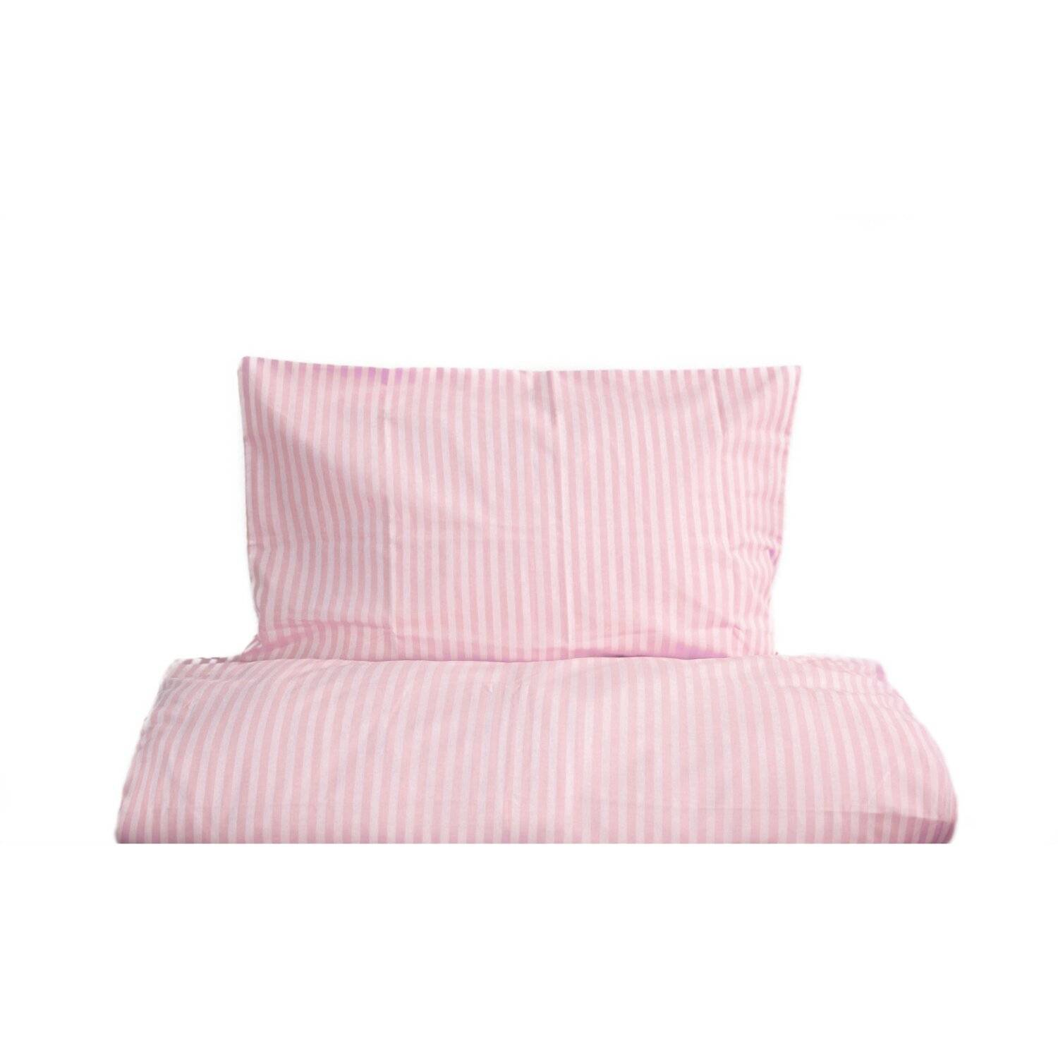 Gestreifte Bettwäsche mit Reißverschluss 155x220 cm, Kissenbezug 80x80 cm Rosa
