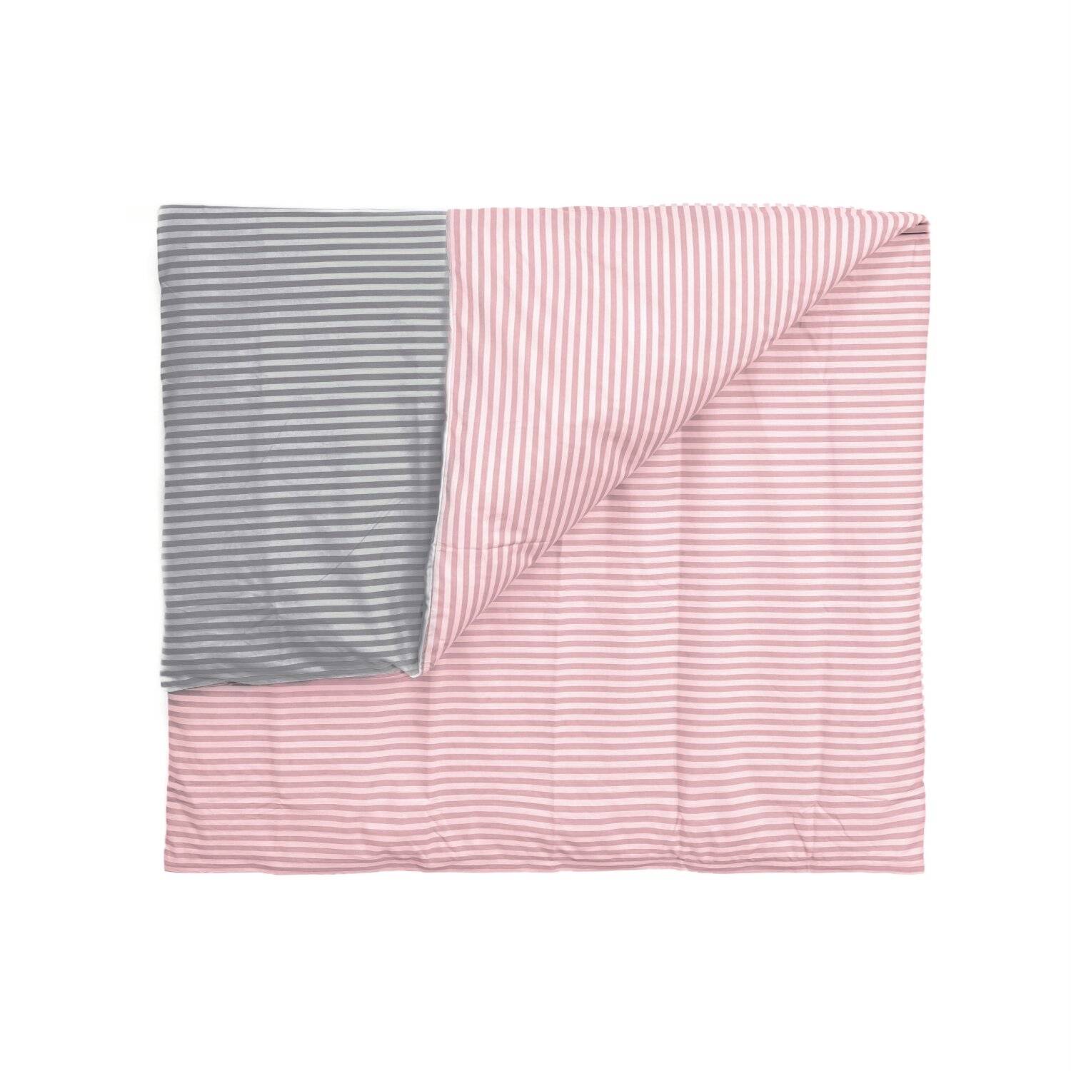 Gestreifte Bettwäsche mit Reißverschluss 135x200 cm, Kissenbezug 80x80 cm Rosa