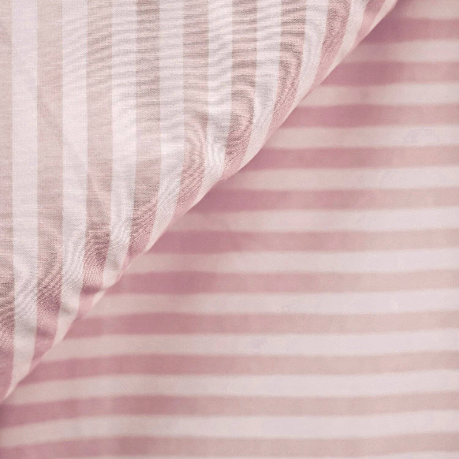 Gestreifte Bettwäsche mit Reißverschluss 135x200 cm, Kissenbezug 80x80 cm Rosa