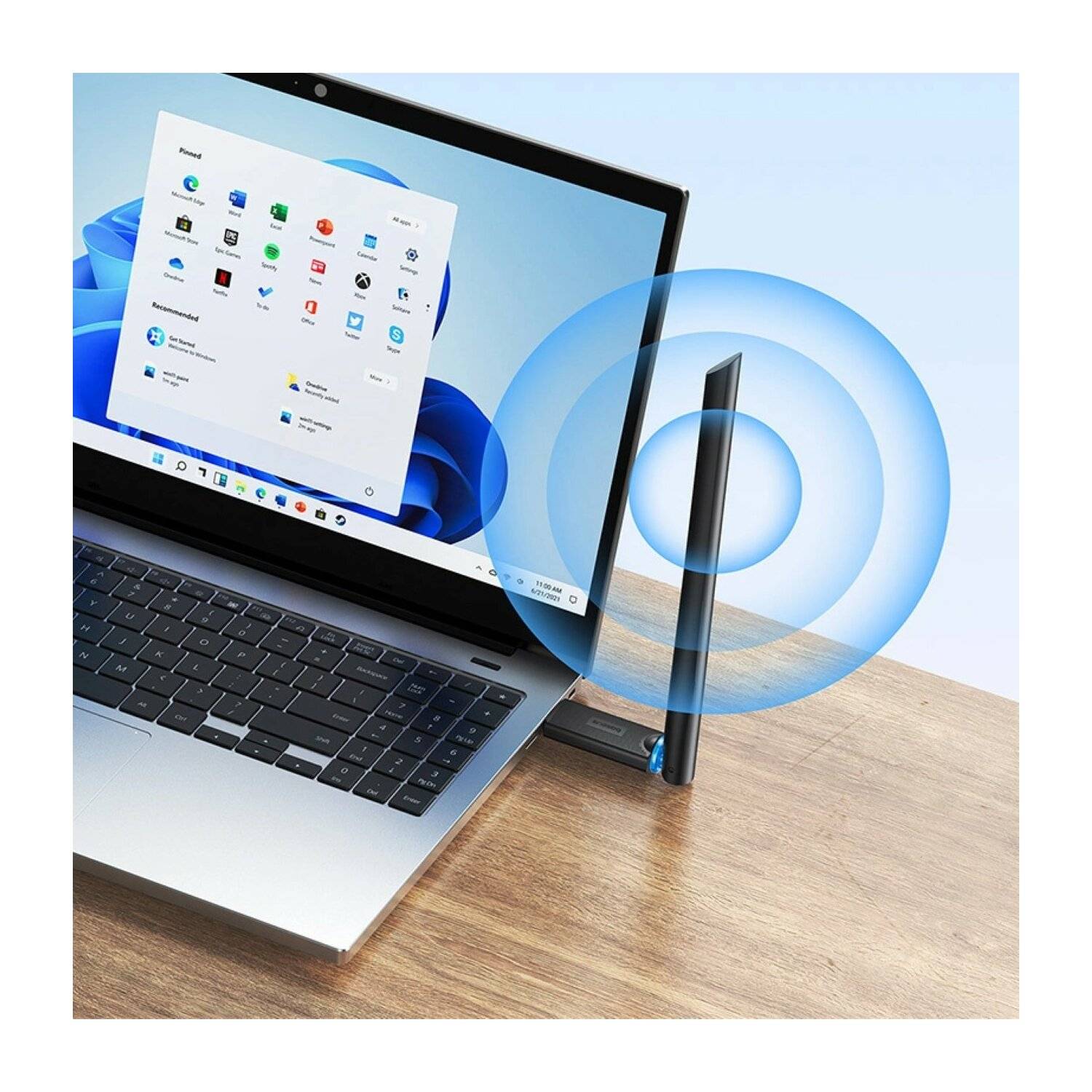 Baseus BS-OH172 300 Mbit/s USB-Netzwerkkarte kompatibel mit Linux, Windows Schwarz