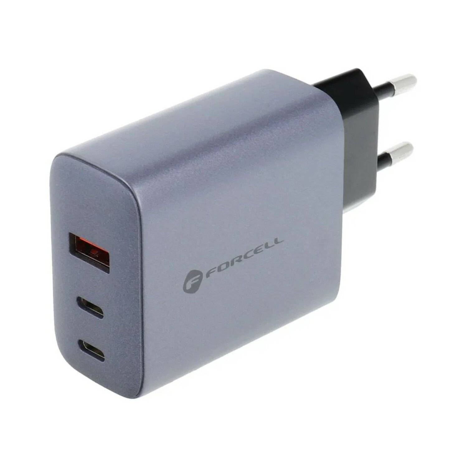 Forcell F-Energy Ladegerät mit 2x USB C und USB A Buchsen - 4A 65W mit PD und Quick Charge 4.0 Funktion