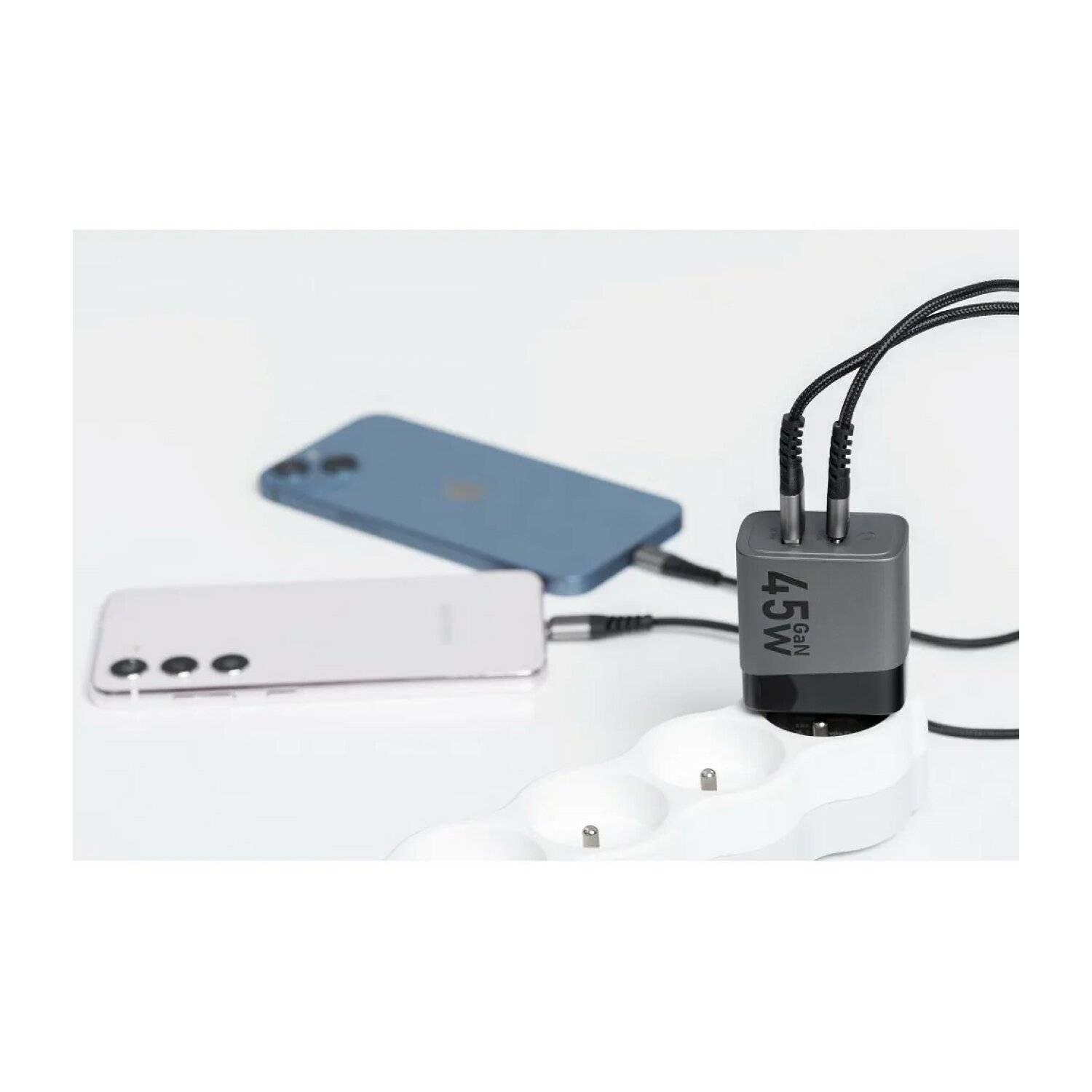 Forcell F-Energy Ladegerät mit USB C und USB A Buchsen - 4A 45W mit PD und Quick Charge 4.0 Funktion