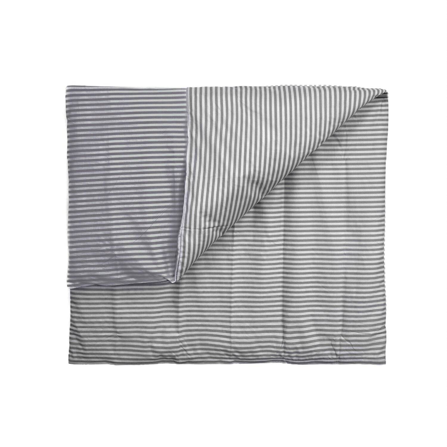 Gestreifte Bettwäsche mit Reißverschluss 220x200 cm, 2x Kissenbezug 80x80 cm Grau