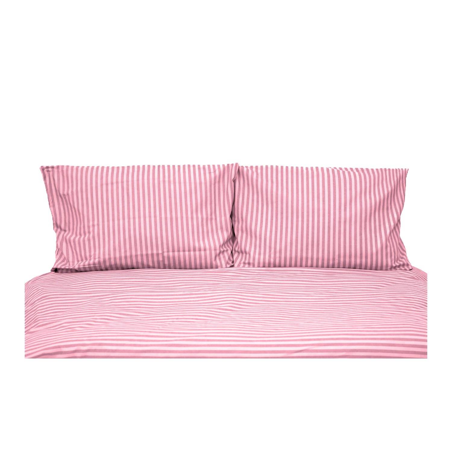 Gestreifte Bettwäsche mit Reißverschluss 200x200 cm, 2x Kissenbezug 80x80 cm Rosa
