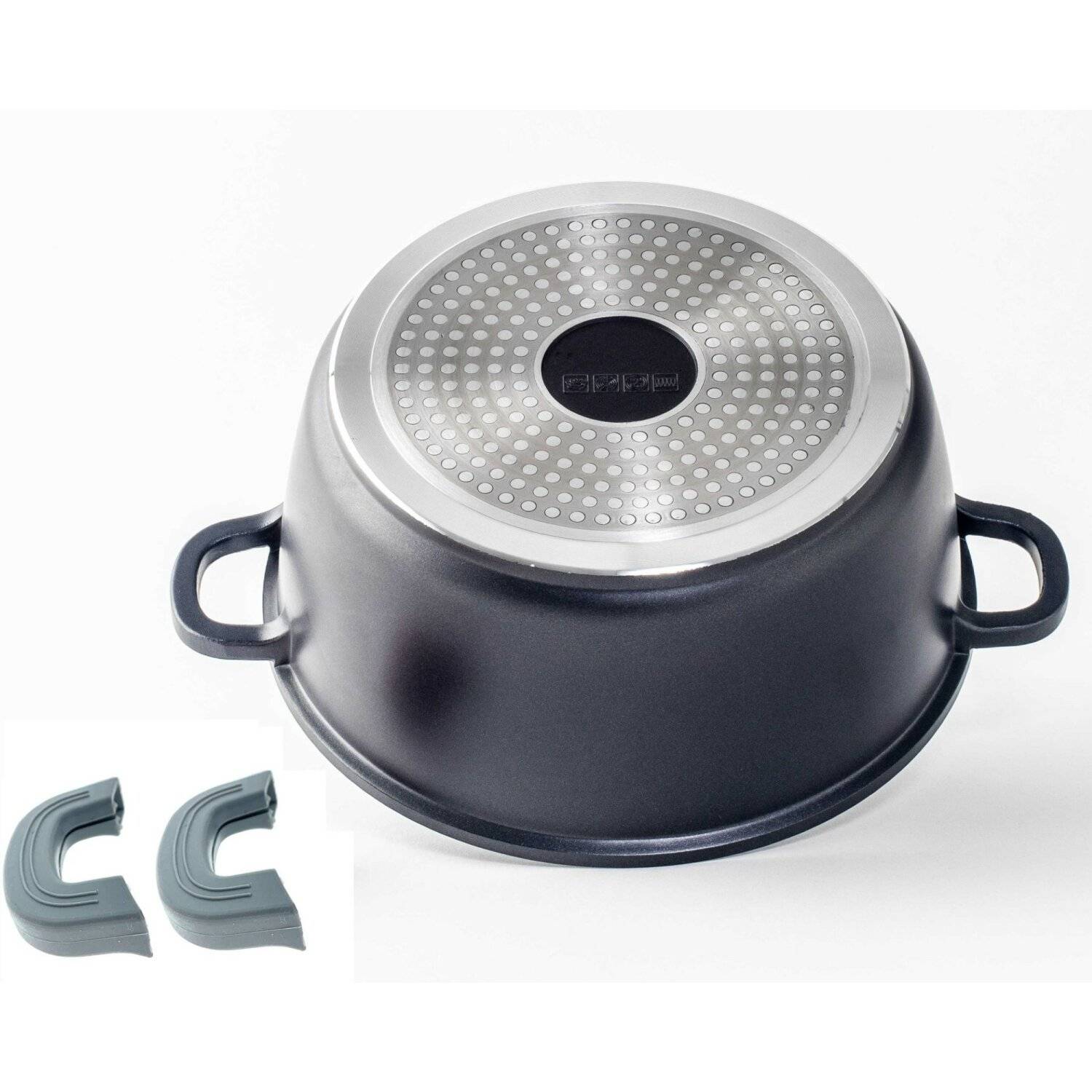 8 tlg Kochtopf Set Topf Induktion Anti Haft 20-24-28-32cm Geschirrset Schwarz