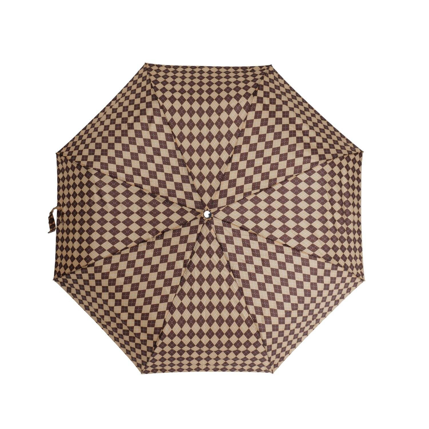 Teleskop-Taschenschirm mit Schutzhülle ergonomischer Regenschirm flexibel und widerstandsfähig Braun