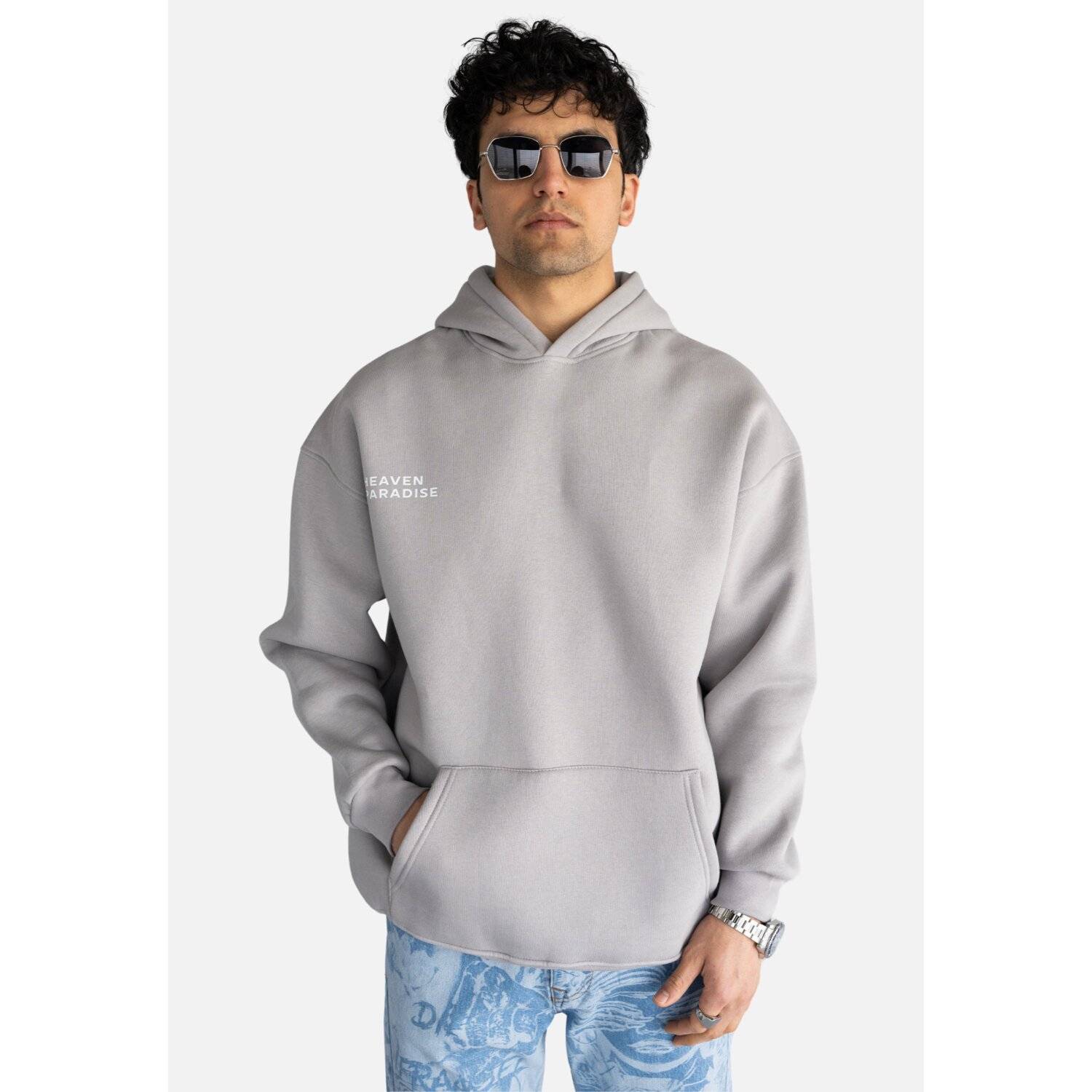 Unisex Oversize Paradise fleece Hoodie L Grau