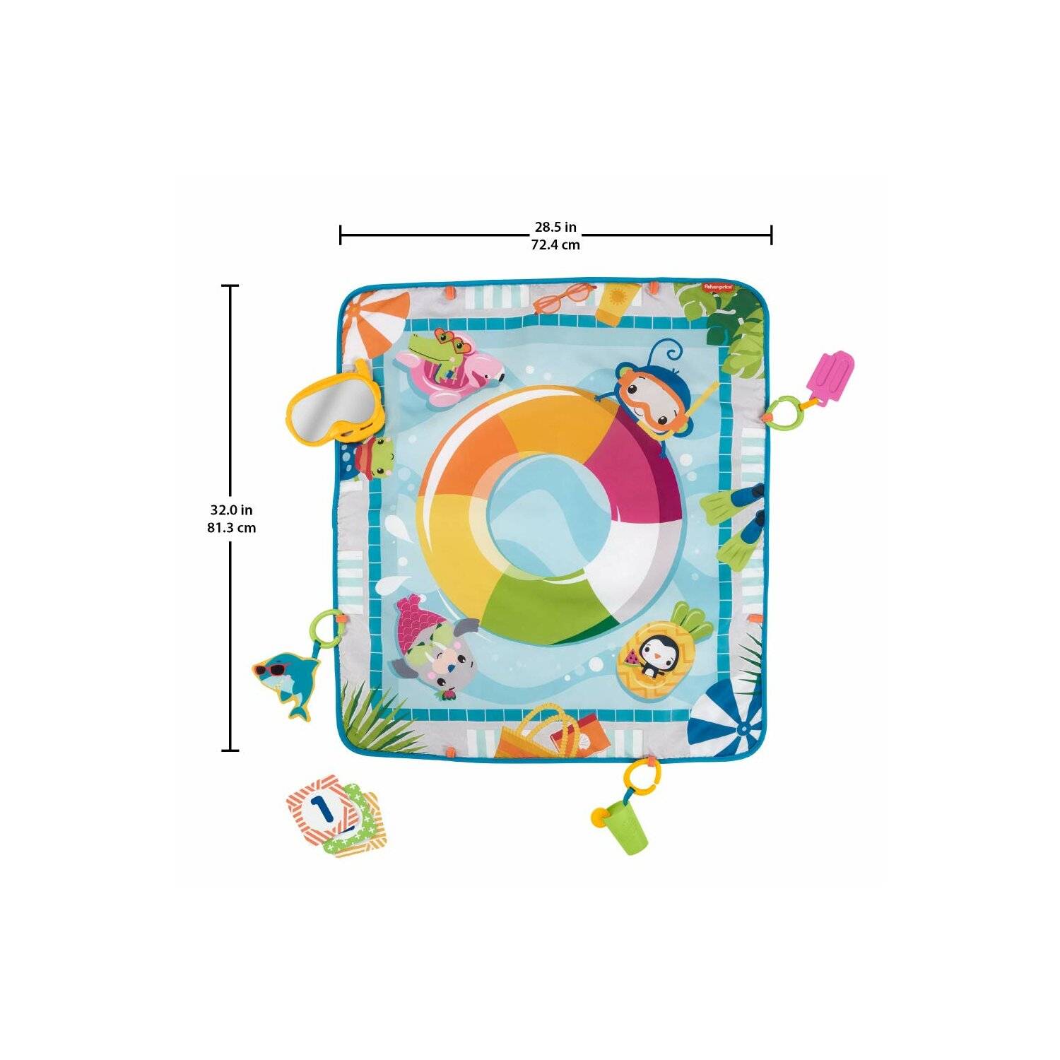 Plitsch-Platsch Entdecker Spieldecke, Baby-Spieldecke mit Spielzeug, für Neugeborene