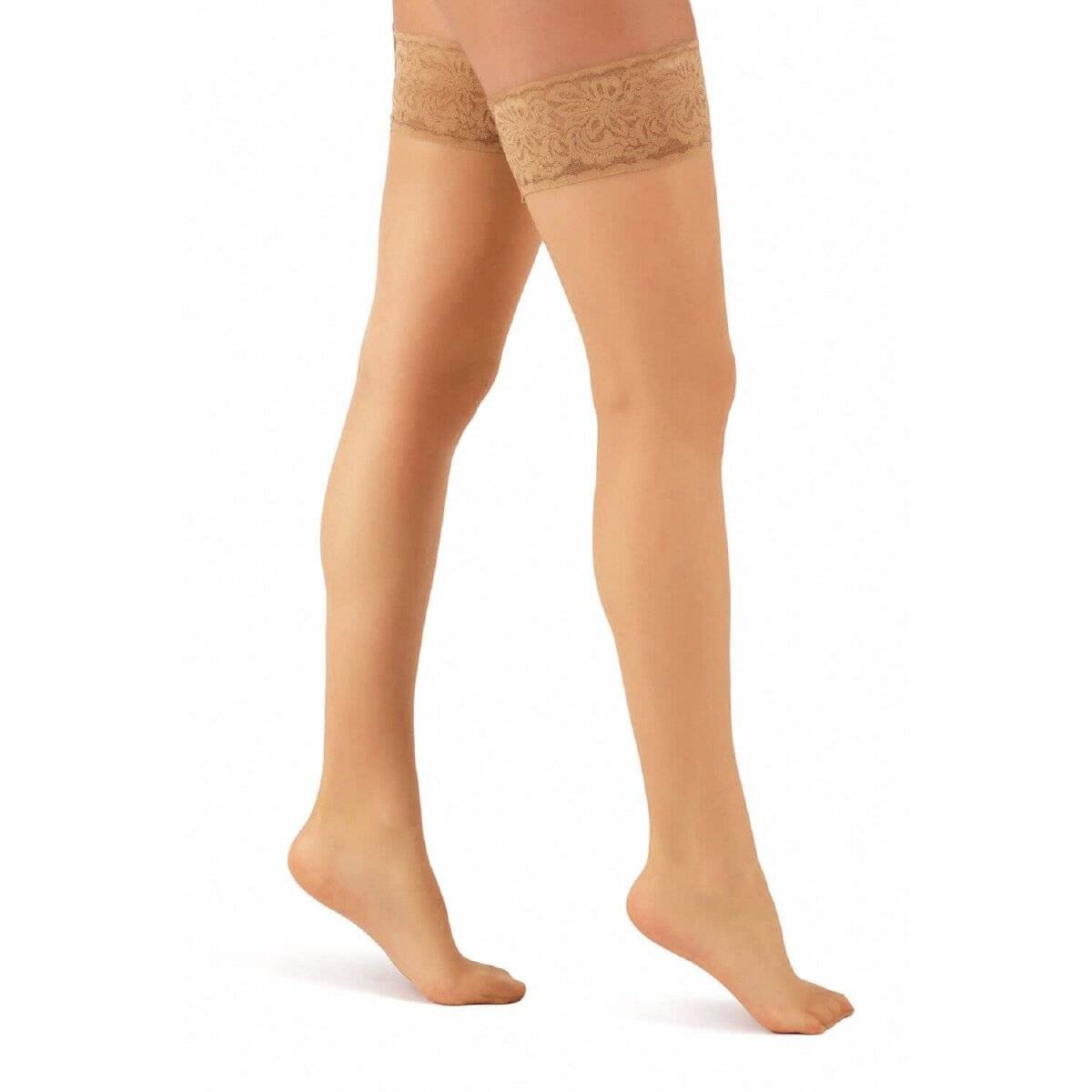 Aurellie Zeitlose Eleganz: hold up stockings halterlose Strümpfe Stay-up Strümpfe 20 Den Beige 3XL/4XL