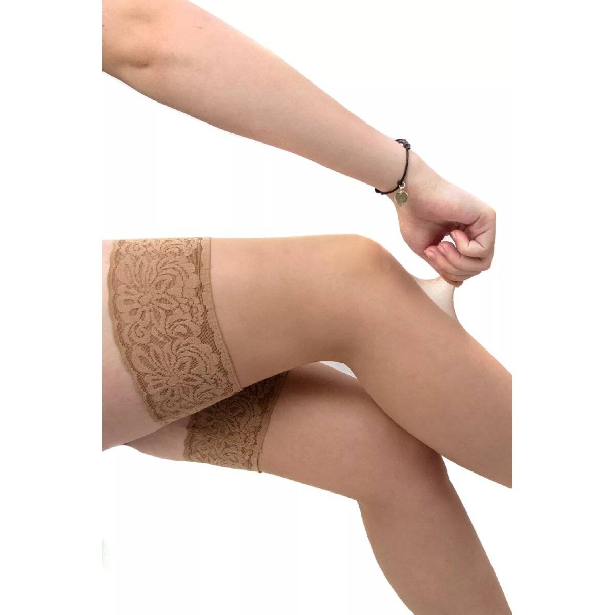 Aurellie Zeitlose Eleganz: hold up stockings halterlose Strümpfe Stay-up Strümpfe 20 Den Dunkelbeige 3XL/4XL