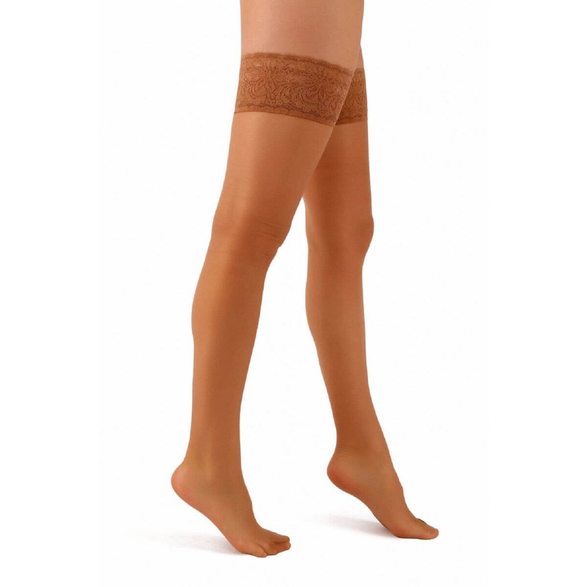Aurellie Zeitlose Eleganz: hold up stockings halterlose Strümpfe Stay-up Strümpfe 20 Den Dunkelbeige 3XL/4XL