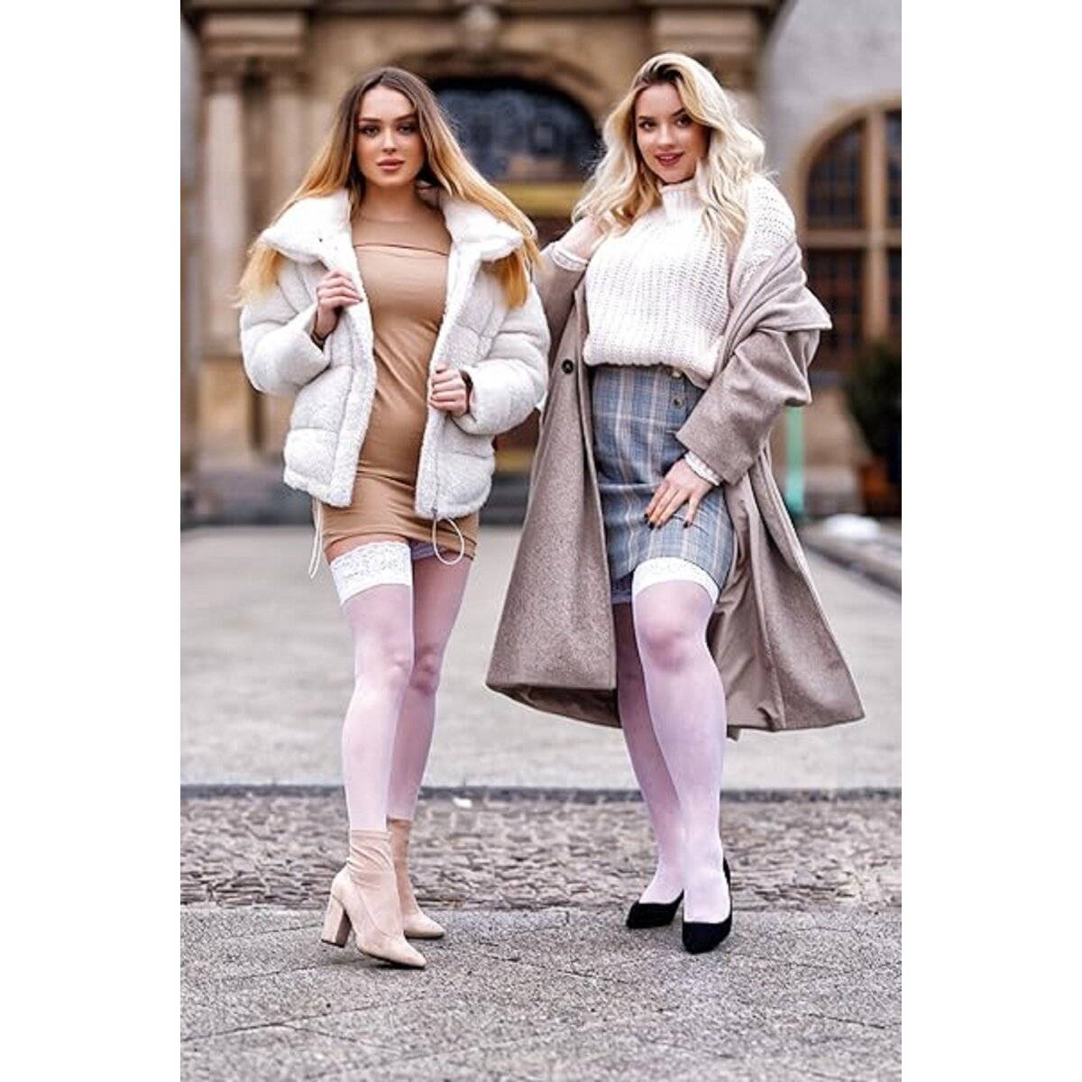 Aurellie Zeitlose Eleganz: hold up stockings halterlose Strümpfe Stay-up Strümpfe 20 Den Rot 3XL/4XL