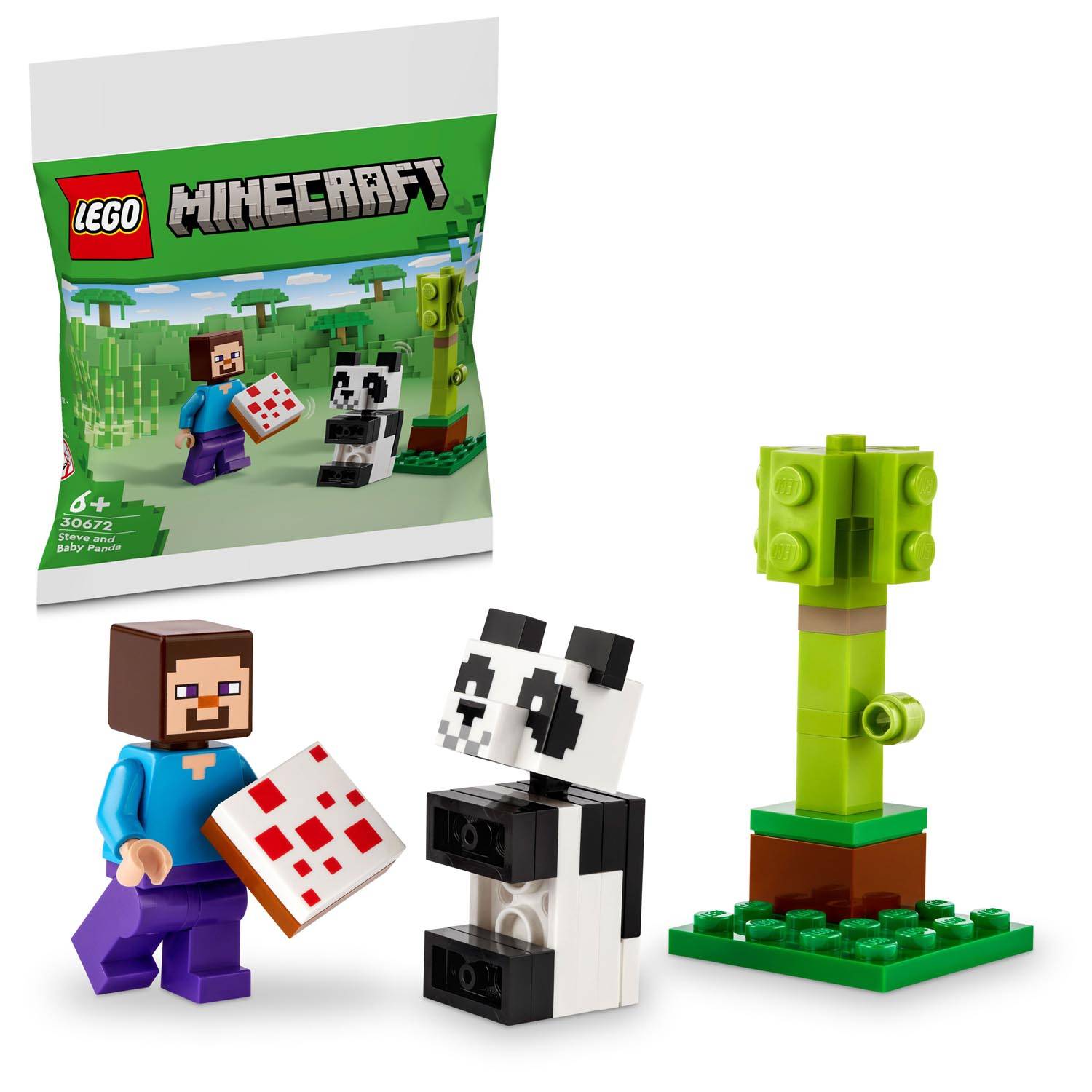 LEGO® 30672 Minecraft - Steve mit Baby-Panda (Recruitment Bag)